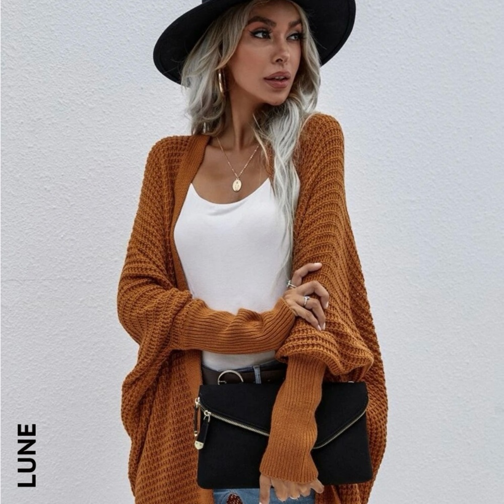 Women's Brown Sweater Cardigan - Picture 5 of 6